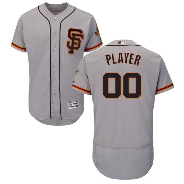 Men San Francisco Giants Majestic Alternate Gray Flex Base Authentic Collection Custom MLB Jersey->customized mlb jersey->Custom Jersey